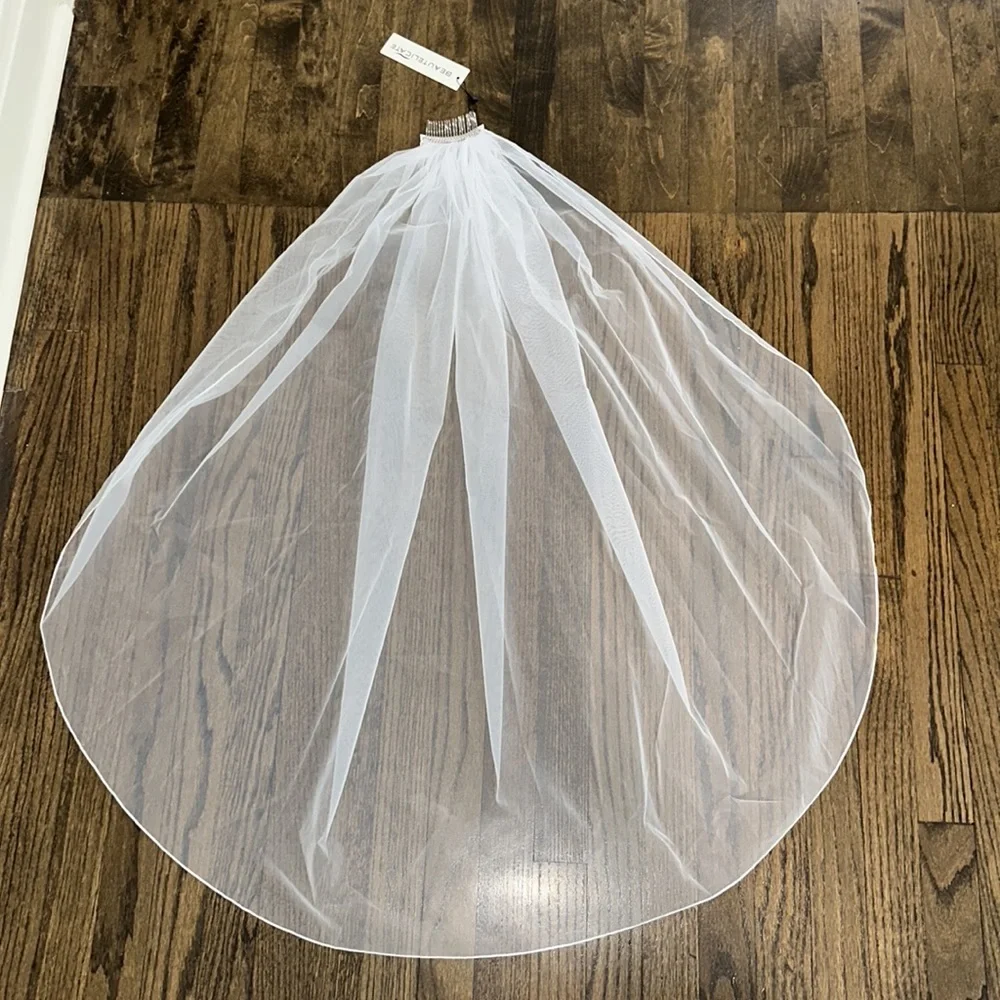 NWT White Bridal Wedding 39 Inch Hair Comb Veil